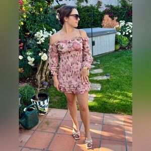 INTERMIX Smocked Floral Mini Dress | 99% OFF Retail